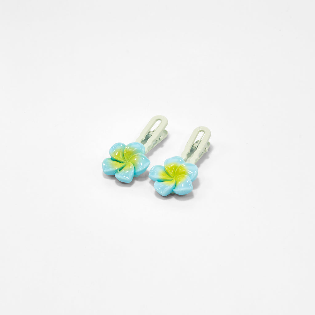 Hawaii Flower Hair Pins Blue