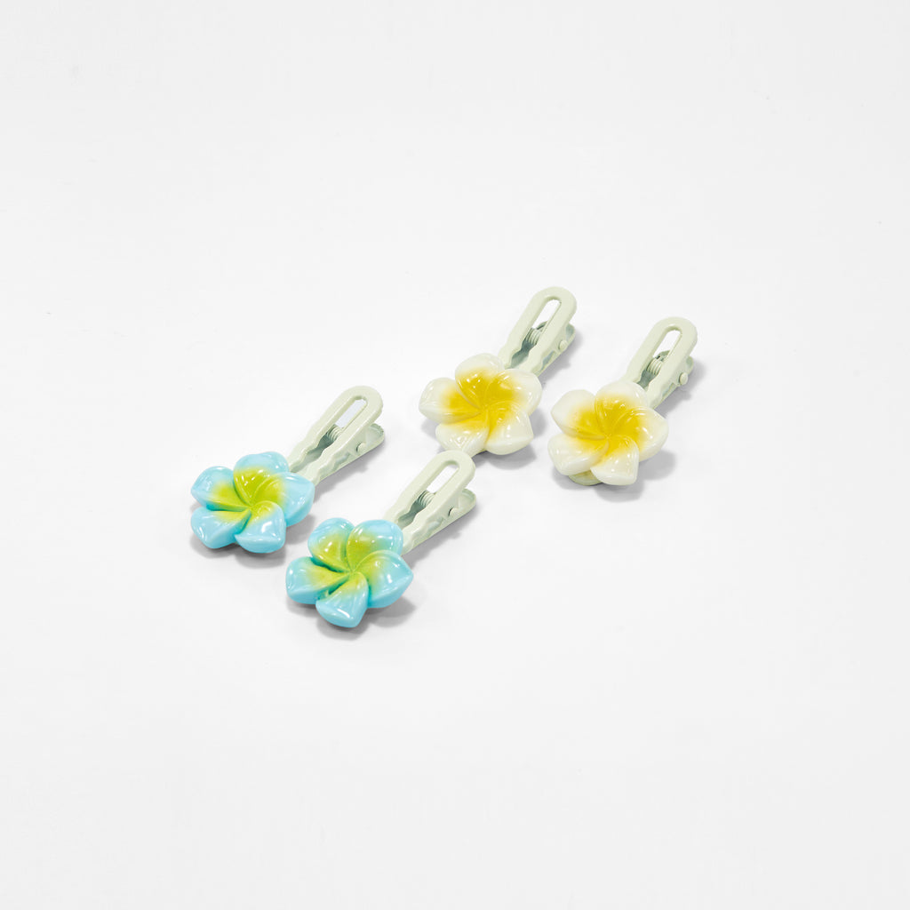 Hawaii Flower Hair Pins Blue