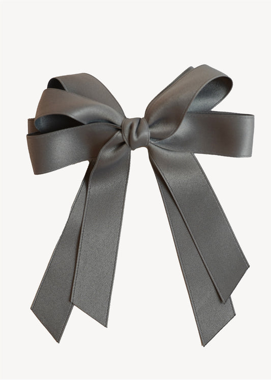 Bow Hair Clip Grey