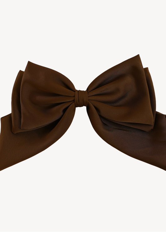 Bow Hair Clip Small Brown