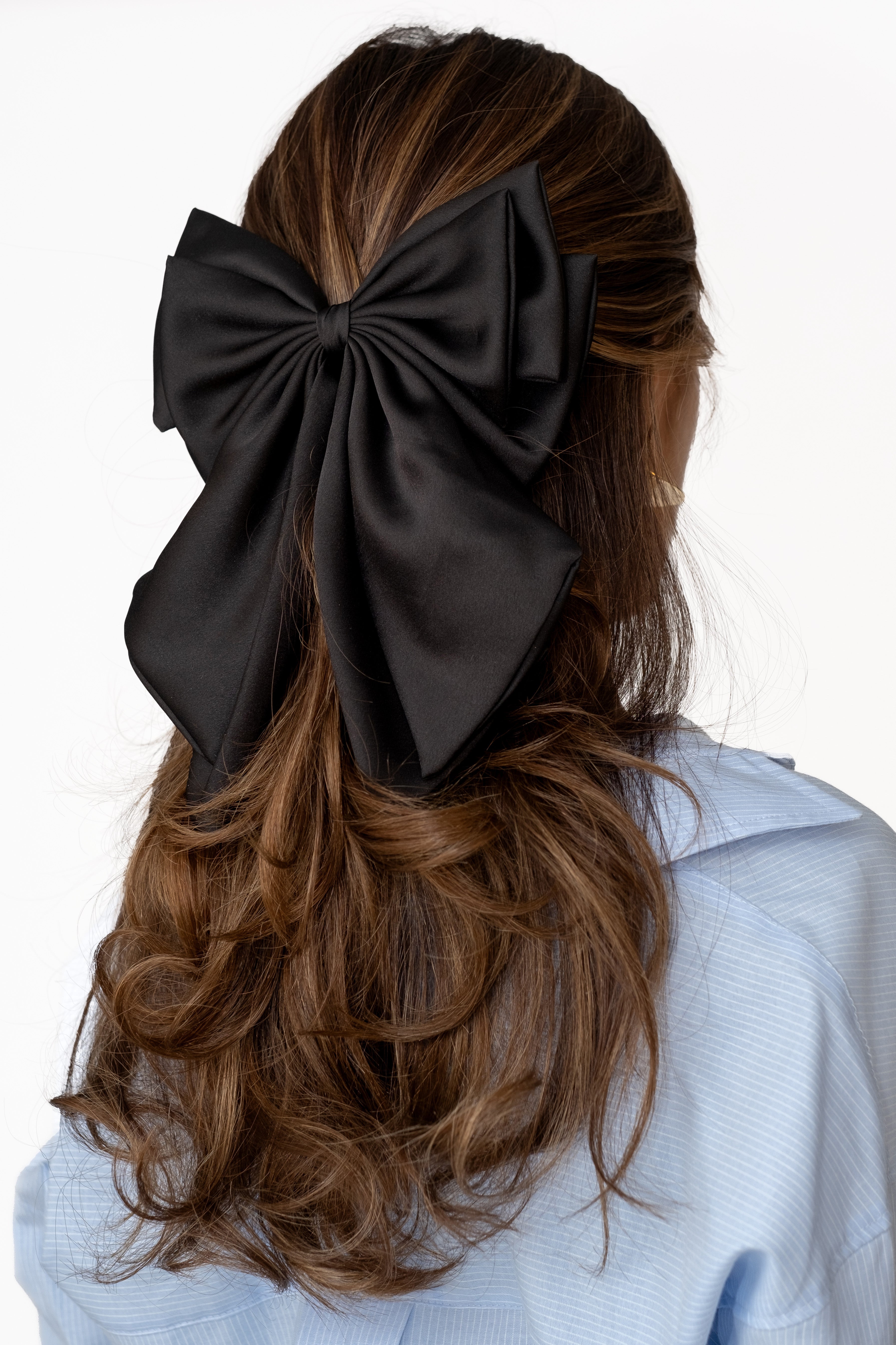 Bow Hair Clip L Black