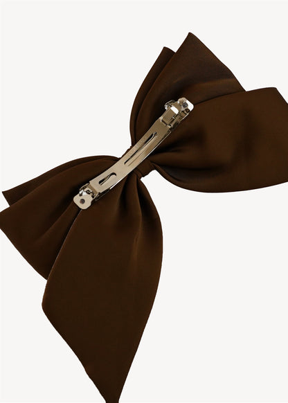 Bow Hair Clip Small Brown