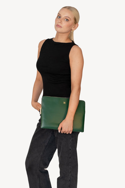 Lea Laptop Case Dark Green