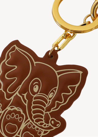 Lucky Elephant Keychain Brown