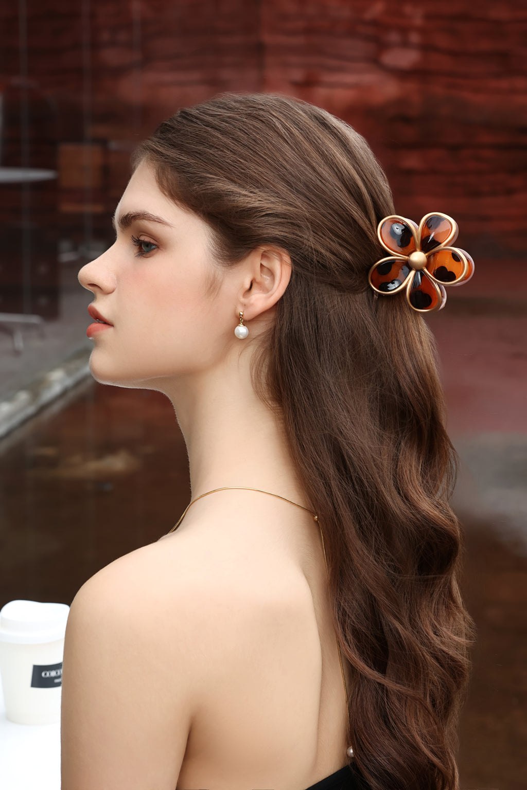 Flower Hair Clip Leopard