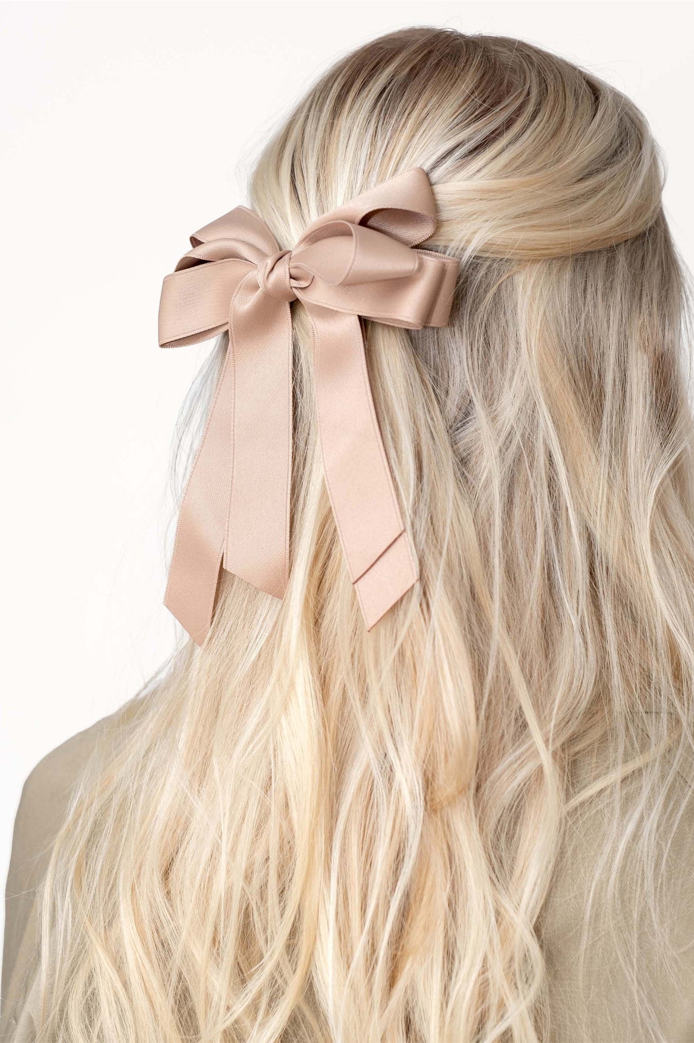 Rosett hårspänne beige