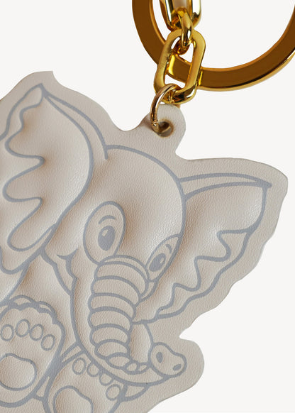 Lucky Elephant Keychain White